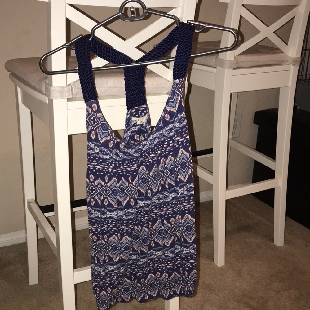 Navy blue patterned tank top